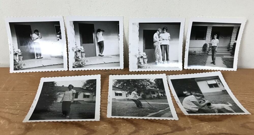 Lot 7 Vtg Black White Sept 1955 Post War Suburbs Americana Snapshots Photographs